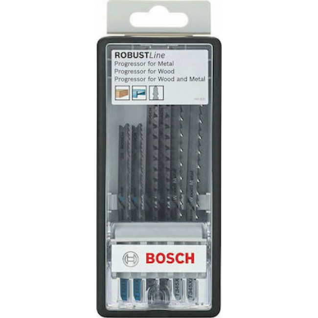 Σετ πριονολαμες σέγας BOSCH PROGRESSOR ROBUST LINE Ξύλου και Μετάλλου (6 Τεμάχια)
